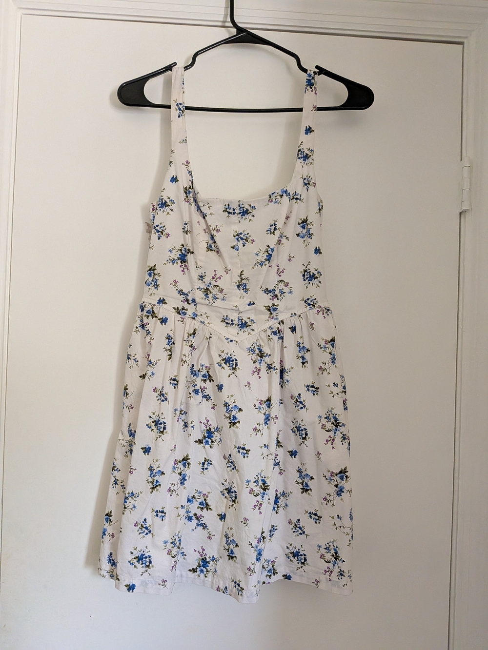 Trixxi White Floral Mini Dress with Blue & Purple Flowers
